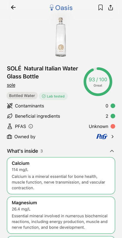 Sole (Italian Natural Mineral Water, 750 ML)