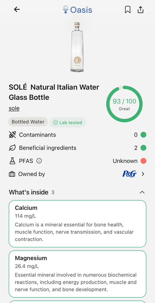Sole (Italian Natural Mineral Water, 750 ML)
